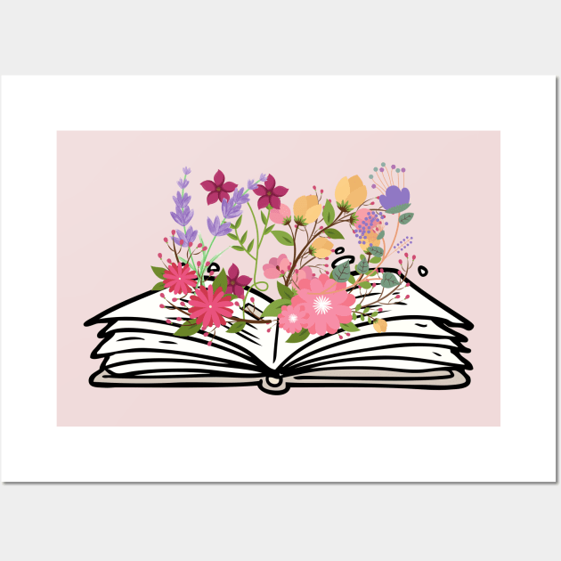 Flowers Growing From Opened Book Wall Art by MyHotSpot